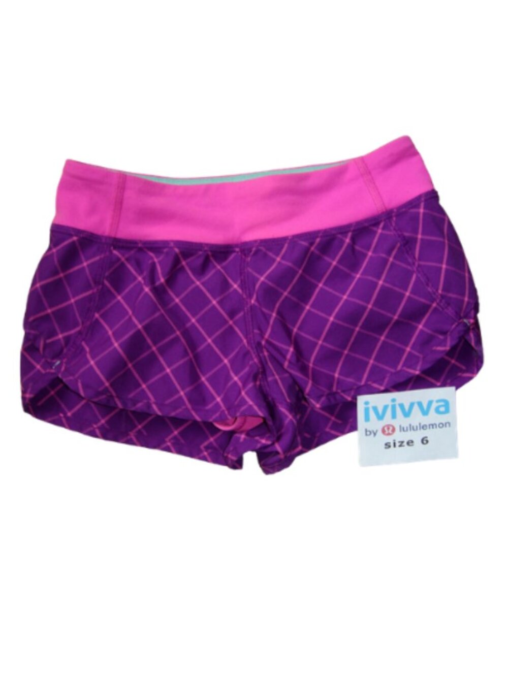 Ivivva Girl by Lululemon 🍋Speedy Shorts liner pocket purple size 6